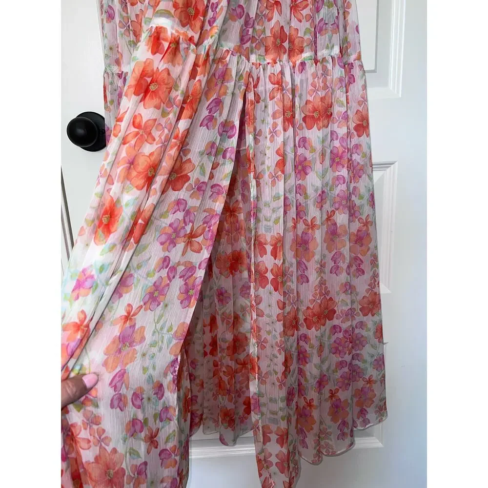 Misa Los Angeles Floral Print Maxi Skirt Size Small